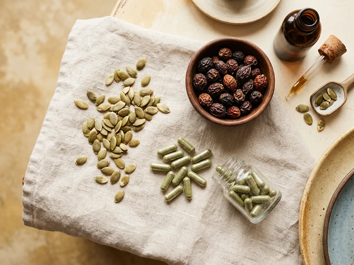Zaagpalmbessen en pompoenpitten - ingrediënten voedingssupplement mannelijke vitaliteit